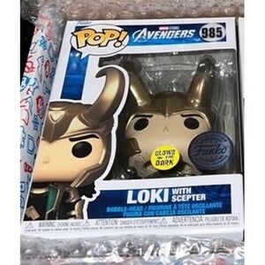 Funko POP! Avengers 985 Loki with Scepter Glows in The Dark Vinyl Figure